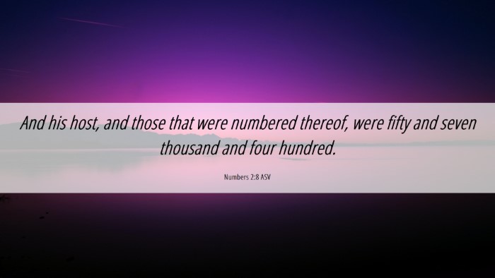 Picture 06 - Numbers 2:8 ASV Desktop Wallpaper - And his host, and those that were numbered - Desktop Bible Verse Wallpaper