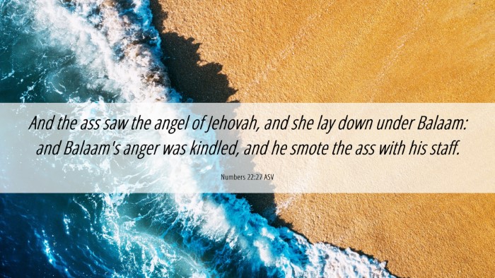 Picture 06 - Numbers 22:27 ASV Desktop Wallpaper - And the ass saw the angel of Jehovah, and she lay - Desktop Bible Verse Wallpaper