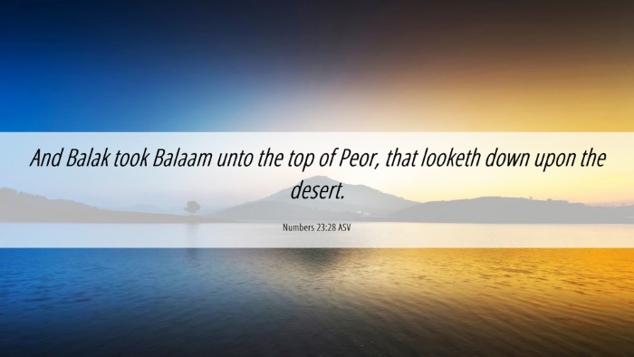 Picture 06 - Numbers 23:28 ASV Desktop Wallpaper - And Balak took Balaam unto the top of Peor, that - Desktop Bible Verse Wallpaper