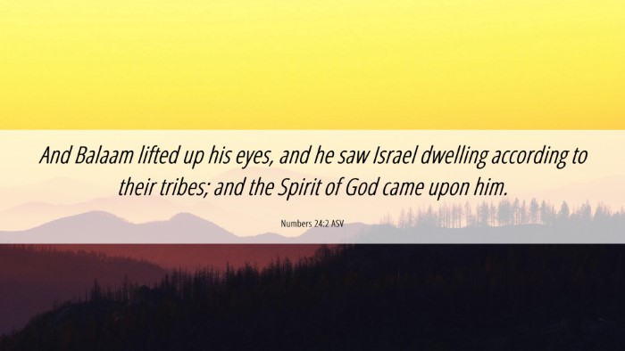 Picture 06 - Numbers 24:2 ASV Desktop Wallpaper - And Balaam lifted up his eyes, and he saw Israel - Desktop Bible Verse Wallpaper