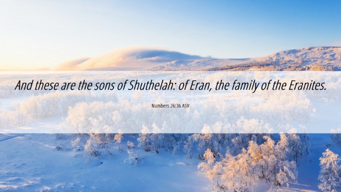 Picture 06 - Numbers 26:36 ASV Desktop Wallpaper - And these are the sons of Shuthelah: of Eran, the - Desktop Bible Verse Wallpaper