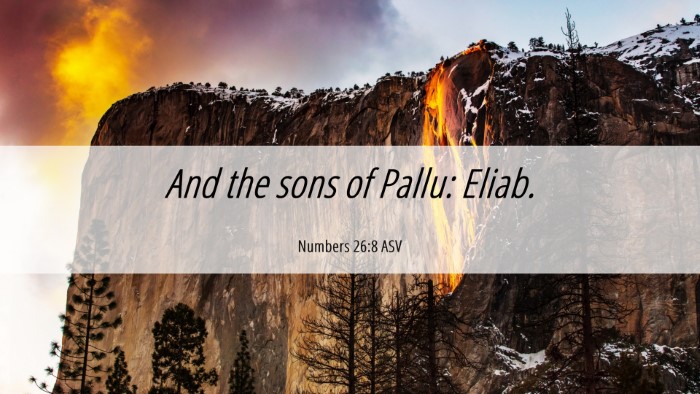 Picture 06 - Numbers 26:8 ASV Desktop Wallpaper - And the sons of Pallu: - Desktop Bible Verse Wallpaper