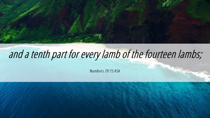 Picture 06 - Numbers 29:15 ASV Desktop Wallpaper - and a tenth part for every lamb of the fourteen - Desktop Bible Verse Wallpaper