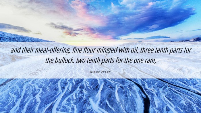 Picture 06 - Numbers 29:9 ASV Desktop Wallpaper - and their meal-offering, fine flour mingled with - Desktop Bible Verse Wallpaper