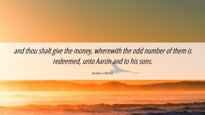 Picture 06 - Numbers 3:48 ASV Desktop Wallpaper - and thou shalt give the money, wherewith the odd - Desktop Bible Verse Wallpaper