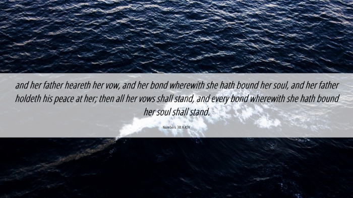 Picture 06 - Numbers 30:4 ASV Desktop Wallpaper - and her father heareth her vow, and her bond - Desktop Bible Verse Wallpaper