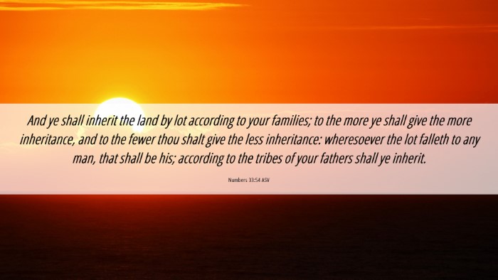 Picture 06 - Numbers 33:54 ASV Desktop Wallpaper - And ye shall inherit the land by lot according to - Desktop Bible Verse Wallpaper