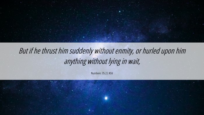 Picture 06 - Numbers 35:22 ASV Desktop Wallpaper - But if he thrust him suddenly without enmity, or - Desktop Bible Verse Wallpaper