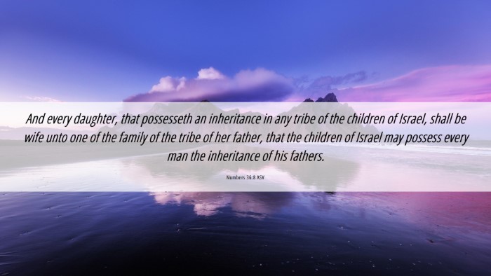 Picture 06 - Numbers 36:8 ASV Desktop Wallpaper - And every daughter, that possesseth an - Desktop Bible Verse Wallpaper