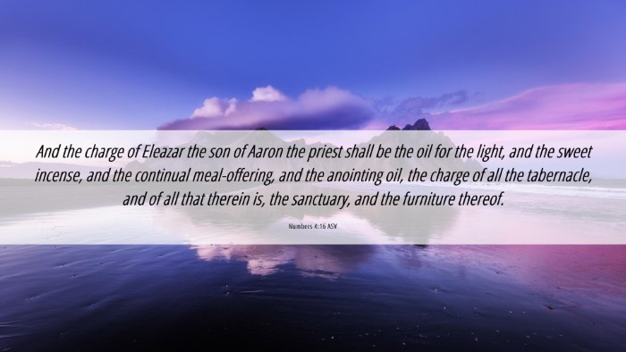 Picture 06 - Numbers 4:16 ASV Desktop Wallpaper - And the charge of Eleazar the son of Aaron the - Desktop Bible Verse Wallpaper
