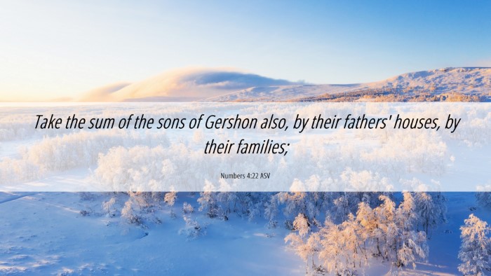 Picture 06 - Numbers 4:22 ASV Desktop Wallpaper - Take the sum of the sons of Gershon also, by - Desktop Bible Verse Wallpaper