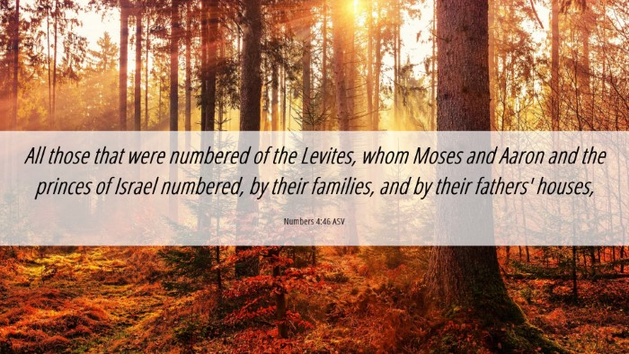 Picture 06 - Numbers 4:46 ASV Desktop Wallpaper - All those that were numbered of the Levites, whom - Desktop Bible Verse Wallpaper