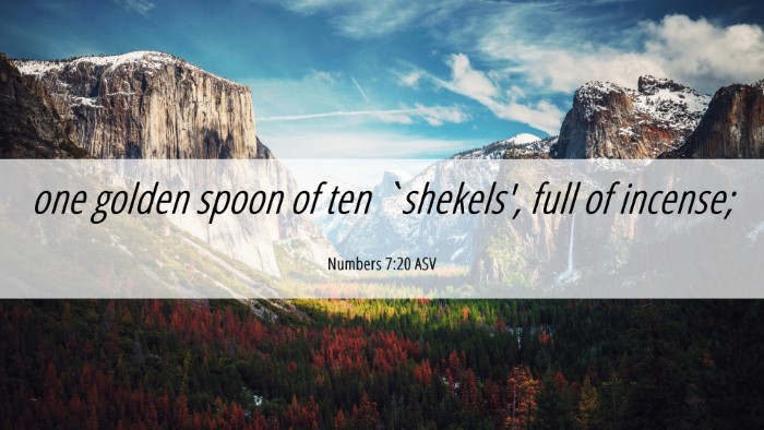 Picture 06 - Numbers 7:20 ASV Desktop Wallpaper - one golden spoon of ten `shekels', full of - Desktop Bible Verse Wallpaper