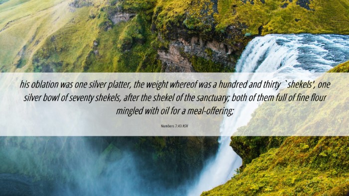 Picture 06 - Numbers 7:43 ASV Desktop Wallpaper - his oblation was one silver platter, the weight - Desktop Bible Verse Wallpaper
