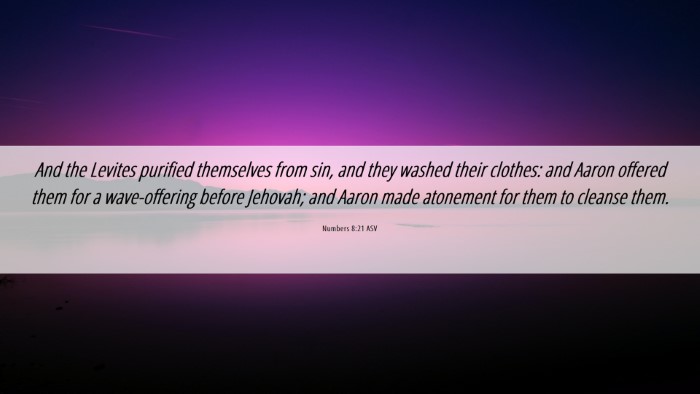 Picture 06 - Numbers 8:21 ASV Desktop Wallpaper - And the Levites purified themselves from sin, and - Desktop Bible Verse Wallpaper