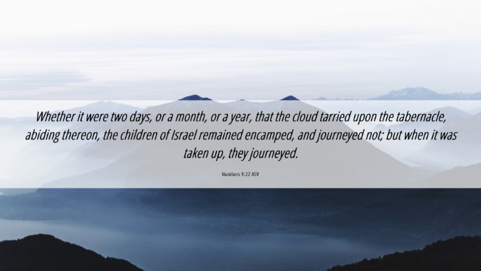 Picture 06 - Numbers 9:22 ASV Desktop Wallpaper - Whether it were two days, or a month, or a year, - Desktop Bible Verse Wallpaper