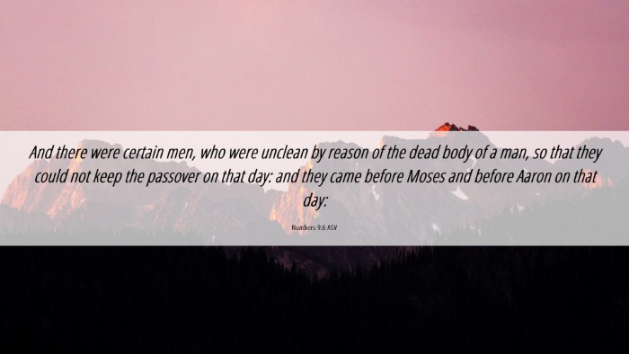 Picture 06 - Numbers 9:6 ASV Desktop Wallpaper - And there were certain men, who were unclean by - Desktop Bible Verse Wallpaper