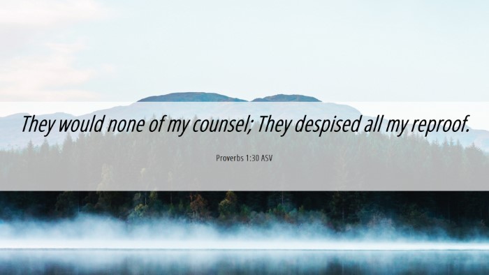 Picture 06 - Proverbs 1:30 ASV Desktop Wallpaper - They would none of my counsel; They despised all - Desktop Bible Verse Wallpaper