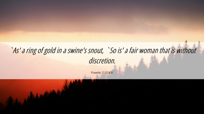 Picture 06 - Proverbs 11:22 ASV Desktop Wallpaper - `As' a ring of gold in a swine's snout, `So is' a - Desktop Bible Verse Wallpaper