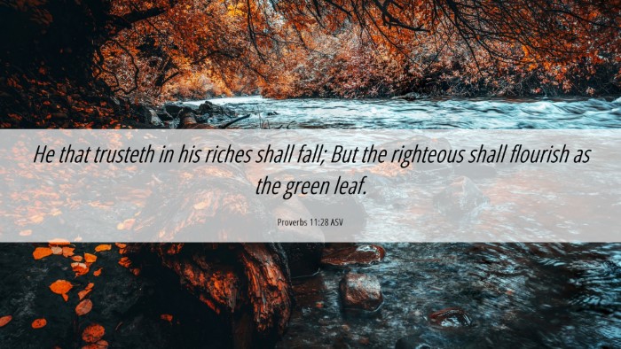Picture 06 - Proverbs 11:28 ASV Desktop Wallpaper - He that trusteth in his riches shall fall; But - Desktop Bible Verse Wallpaper