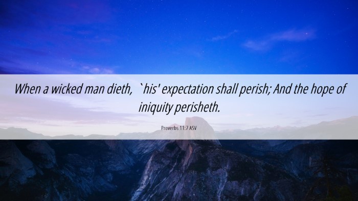 Picture 06 - Proverbs 11:7 ASV Desktop Wallpaper - When a wicked man dieth, `his' expectation shall - Desktop Bible Verse Wallpaper