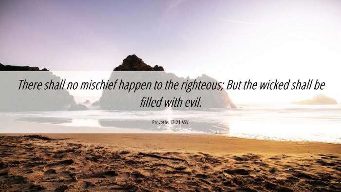 Picture 06 - Proverbs 12:21 ASV Desktop Wallpaper - There shall no mischief happen to the righteous; - Desktop Bible Verse Wallpaper