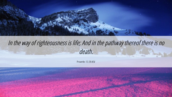 Picture 06 - Proverbs 12:28 ASV Desktop Wallpaper - In the way of righteousness is life; And in the - Desktop Bible Verse Wallpaper