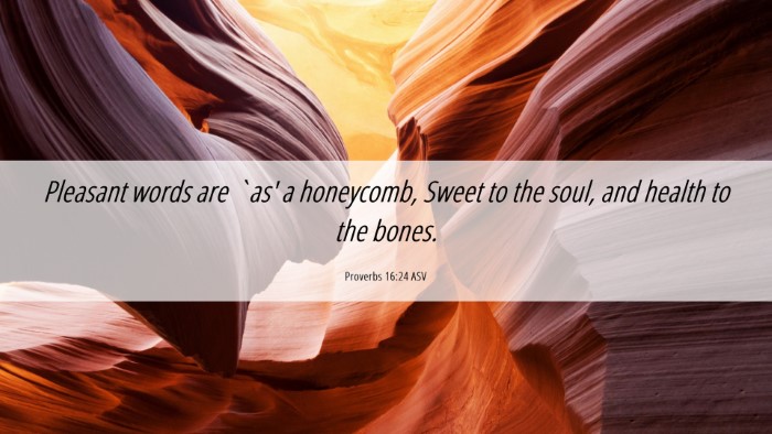 Picture 06 - Proverbs 16:24 ASV Desktop Wallpaper - Pleasant words are `as' a honeycomb, Sweet to the - Desktop Bible Verse Wallpaper