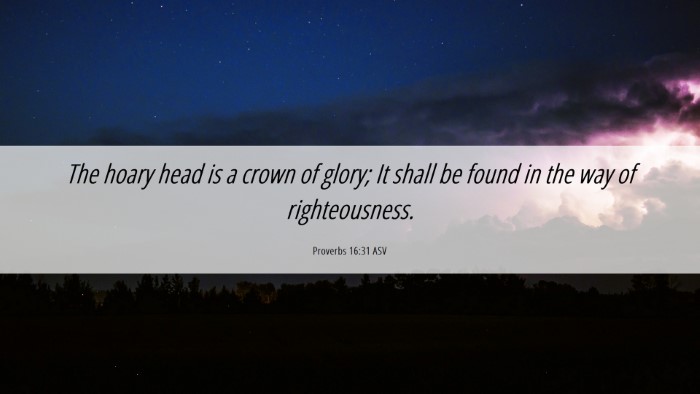 Picture 06 - Proverbs 16:31 ASV Desktop Wallpaper - The hoary head is a crown of glory; It shall be - Desktop Bible Verse Wallpaper