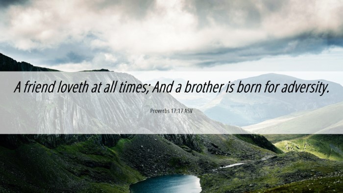 Picture 06 - Proverbs 17:17 ASV Desktop Wallpaper - A friend loveth at all times; And a brother is - Desktop Bible Verse Wallpaper