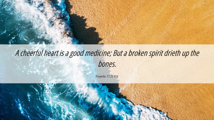 Picture 06 - Proverbs 17:22 ASV Desktop Wallpaper - A cheerful heart is a good medicine; But a broken - Desktop Bible Verse Wallpaper
