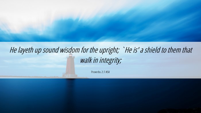 Picture 06 - Proverbs 2:7 ASV Desktop Wallpaper - He layeth up sound wisdom for the upright; `He - Desktop Bible Verse Wallpaper