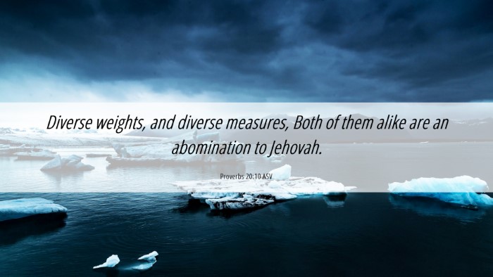 Picture 06 - Proverbs 20:10 ASV Desktop Wallpaper - Diverse weights, and diverse measures, Both of - Desktop Bible Verse Wallpaper
