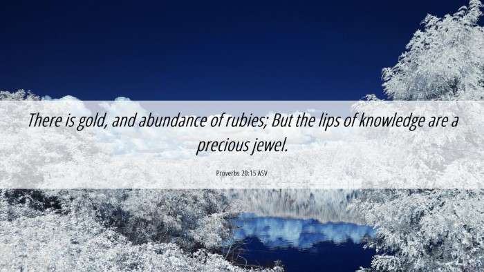 Picture 06 - Proverbs 20:15 ASV Desktop Wallpaper - There is gold, and abundance of rubies; But the - Desktop Bible Verse Wallpaper