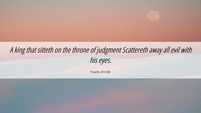Picture 06 - Proverbs 20:8 ASV Desktop Wallpaper - A king that sitteth on the throne of judgment - Desktop Bible Verse Wallpaper