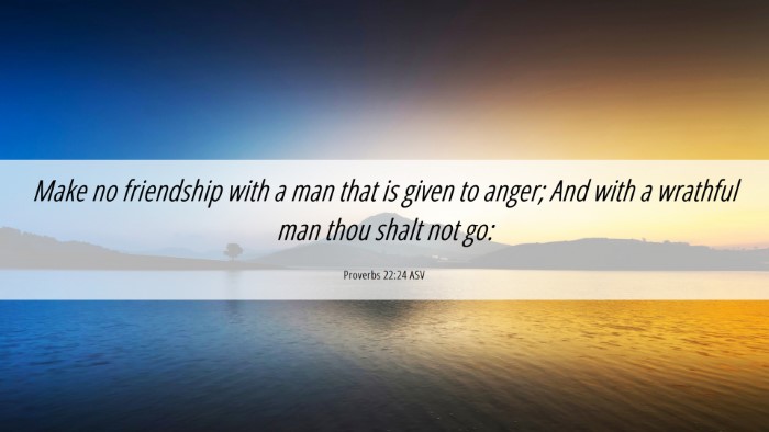 Picture 06 - Proverbs 22:24 ASV Desktop Wallpaper - Make no friendship with a man that is given to - Desktop Bible Verse Wallpaper