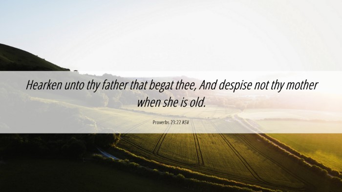 Picture 06 - Proverbs 23:22 ASV Desktop Wallpaper - Hearken unto thy father that begat thee, And - Desktop Bible Verse Wallpaper