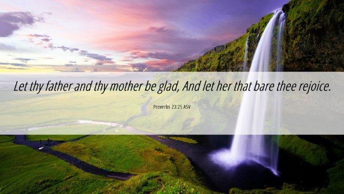 Picture 06 - Proverbs 23:25 ASV Desktop Wallpaper - Let thy father and thy mother be glad, And let - Desktop Bible Verse Wallpaper