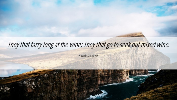 Picture 06 - Proverbs 23:30 ASV Desktop Wallpaper - They that tarry long at the wine; They that go to - Desktop Bible Verse Wallpaper