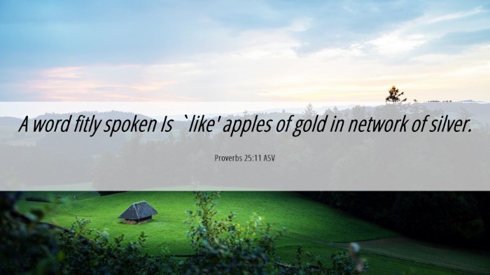 Picture 06 - Proverbs 25:11 ASV Desktop Wallpaper - A word fitly spoken Is `like' apples of gold in - Desktop Bible Verse Wallpaper