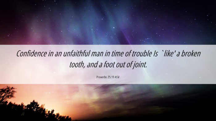 Picture 06 - Proverbs 25:19 ASV Desktop Wallpaper - Confidence in an unfaithful man in time of - Desktop Bible Verse Wallpaper