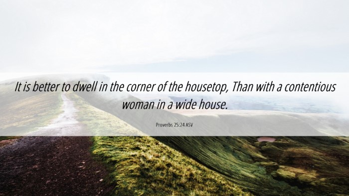 Picture 06 - Proverbs 25:24 ASV Desktop Wallpaper - It is better to dwell in the corner of the - Desktop Bible Verse Wallpaper
