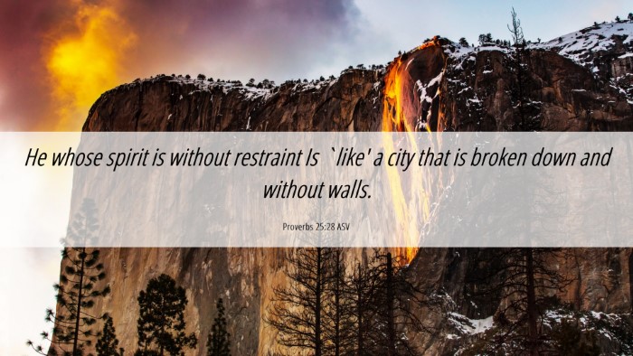 Picture 06 - Proverbs 25:28 ASV Desktop Wallpaper - He whose spirit is without restraint Is `like' a - Desktop Bible Verse Wallpaper