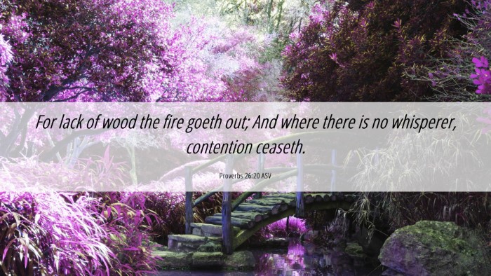 Picture 06 - Proverbs 26:20 ASV Desktop Wallpaper - For lack of wood the fire goeth out; And where - Desktop Bible Verse Wallpaper