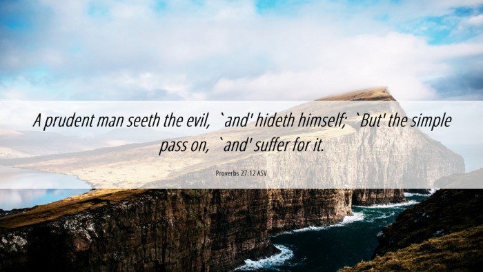Picture 06 - Proverbs 27:12 ASV Desktop Wallpaper - A prudent man seeth the evil, `and' hideth - Desktop Bible Verse Wallpaper