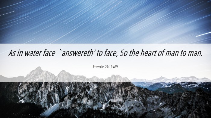 Picture 06 - Proverbs 27:19 ASV Desktop Wallpaper - As in water face `answereth' to face, So the - Desktop Bible Verse Wallpaper