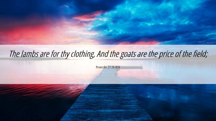 Picture 06 - Proverbs 27:26 ASV Desktop Wallpaper - The lambs are for thy clothing, And the goats are - Desktop Bible Verse Wallpaper