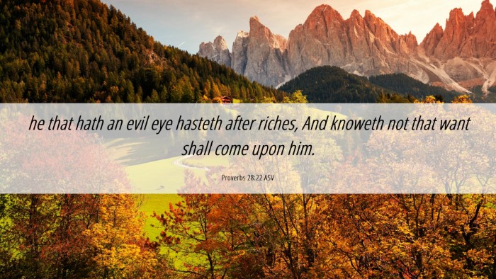 Picture 06 - Proverbs 28:22 ASV Desktop Wallpaper - he that hath an evil eye hasteth after riches, - Desktop Bible Verse Wallpaper