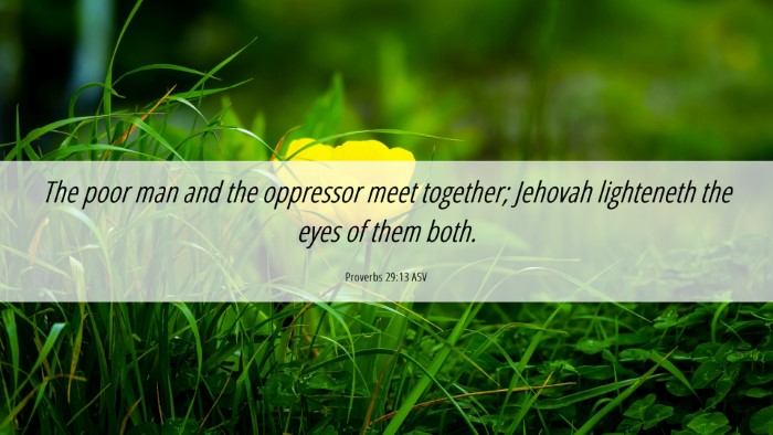 Picture 06 - Proverbs 29:13 ASV Desktop Wallpaper - The poor man and the oppressor meet together; - Desktop Bible Verse Wallpaper