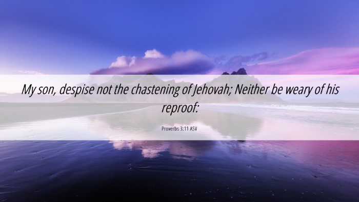 Picture 06 - Proverbs 3:11 ASV Desktop Wallpaper - My son, despise not the chastening of Jehovah; - Desktop Bible Verse Wallpaper